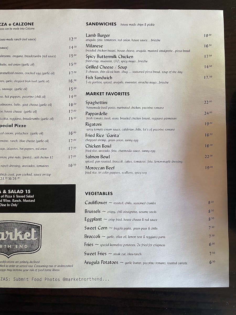 Market North End Menu - Image 2