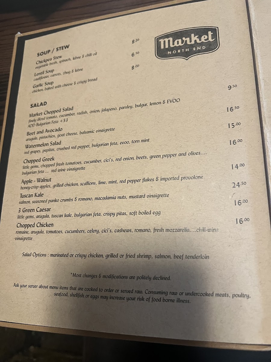 Market North End Menu - Image 3